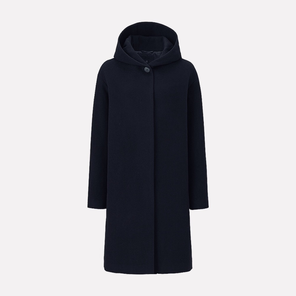 UNIQLO Women Soft Wool Blend Hooded Coat